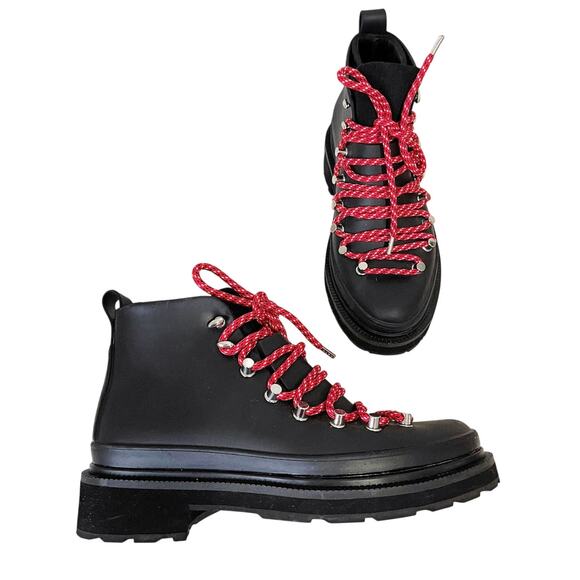 RAG & BONE Compass Rubber Hiking Rain Booties in Black Size 6 - Picture 4 of 16